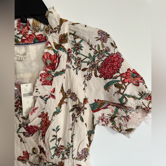 Anthropologie Pilcroe NWT ruffle collar button down dress size 2 - Picture 6 of 10